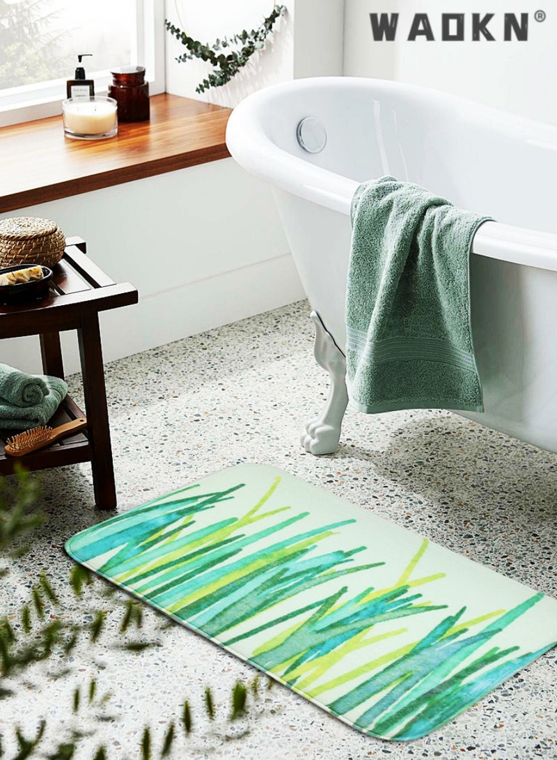 دبليو أيه أو كي أن نمط المطبوعة الفانيلا حصيرة ، البساطة الحديثة الإضافية نمط السجاد ، مصممة خصيصا للأسرة ، غرفة المعيشة ، غرفة نوم وحمام ( 50 سم * 80 سم ) - Image 1